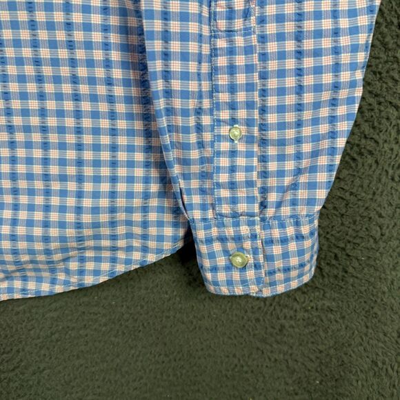 Vineyard Vines Shirt Mens Medium Blue Check Harbor Vented Lightweight Fishing - Picture 8 of 16